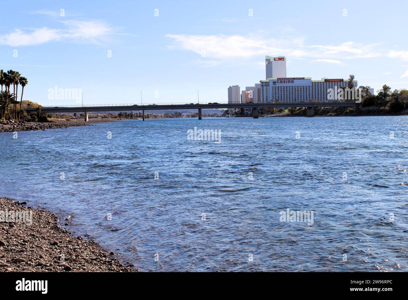 Colorado River, Bullhead City, Arizona e Laughlin, Nevada Foto Stock