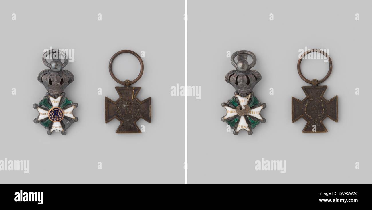 Cavaliere croce di quarta classe dell'ordine militare William per coraggio, politica e lealtà, Anonimo, in o dopo 1815 - in o prima del 1831 cartello con doratura, e-mail, bottone e anello. Pennarello: Argento (metallo). Croce: Doratura (materiale). cavallo: doratura Foto Stock