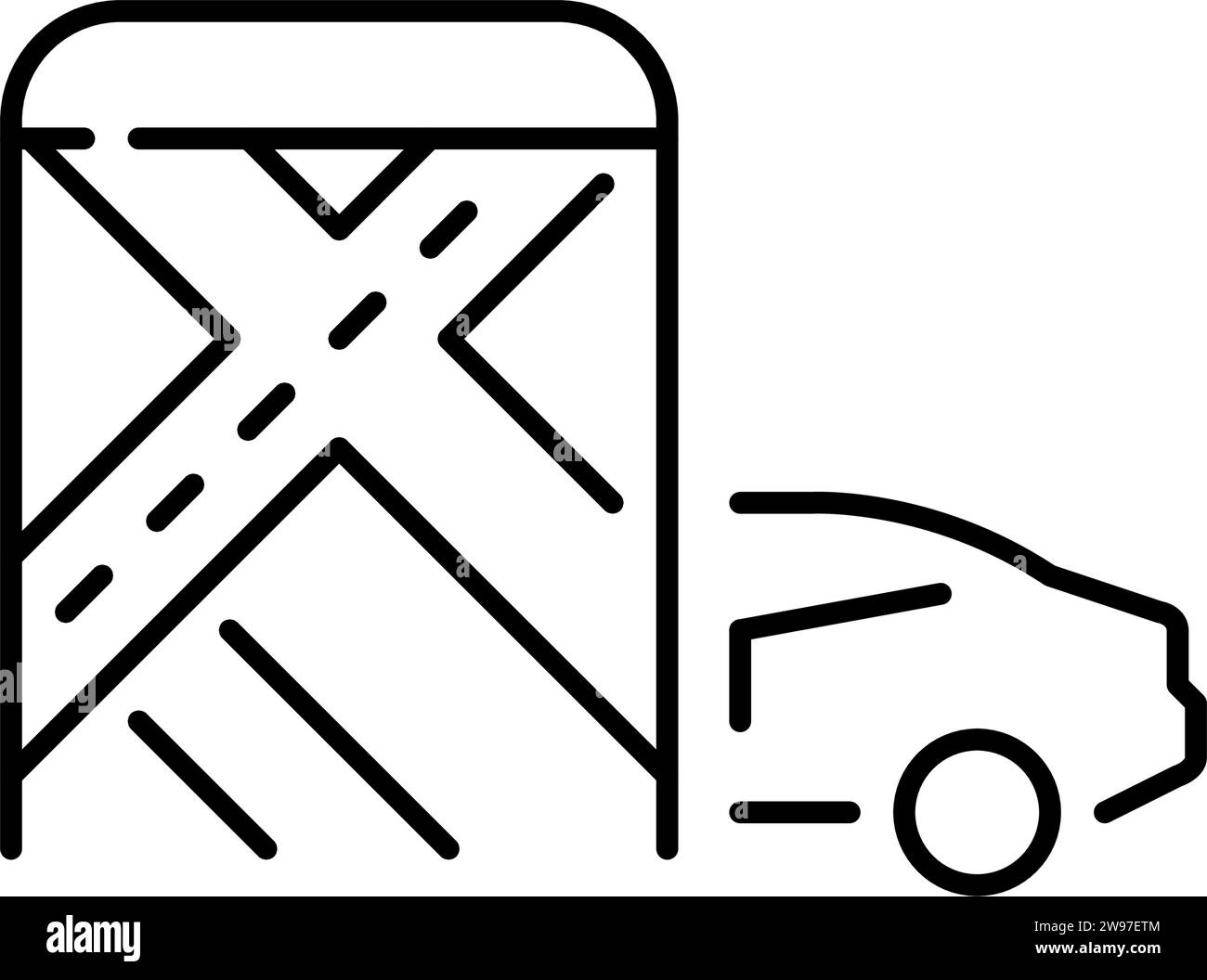 App mappa di navigazione e auto. Icona Pixel Perfect Illustrazione Vettoriale