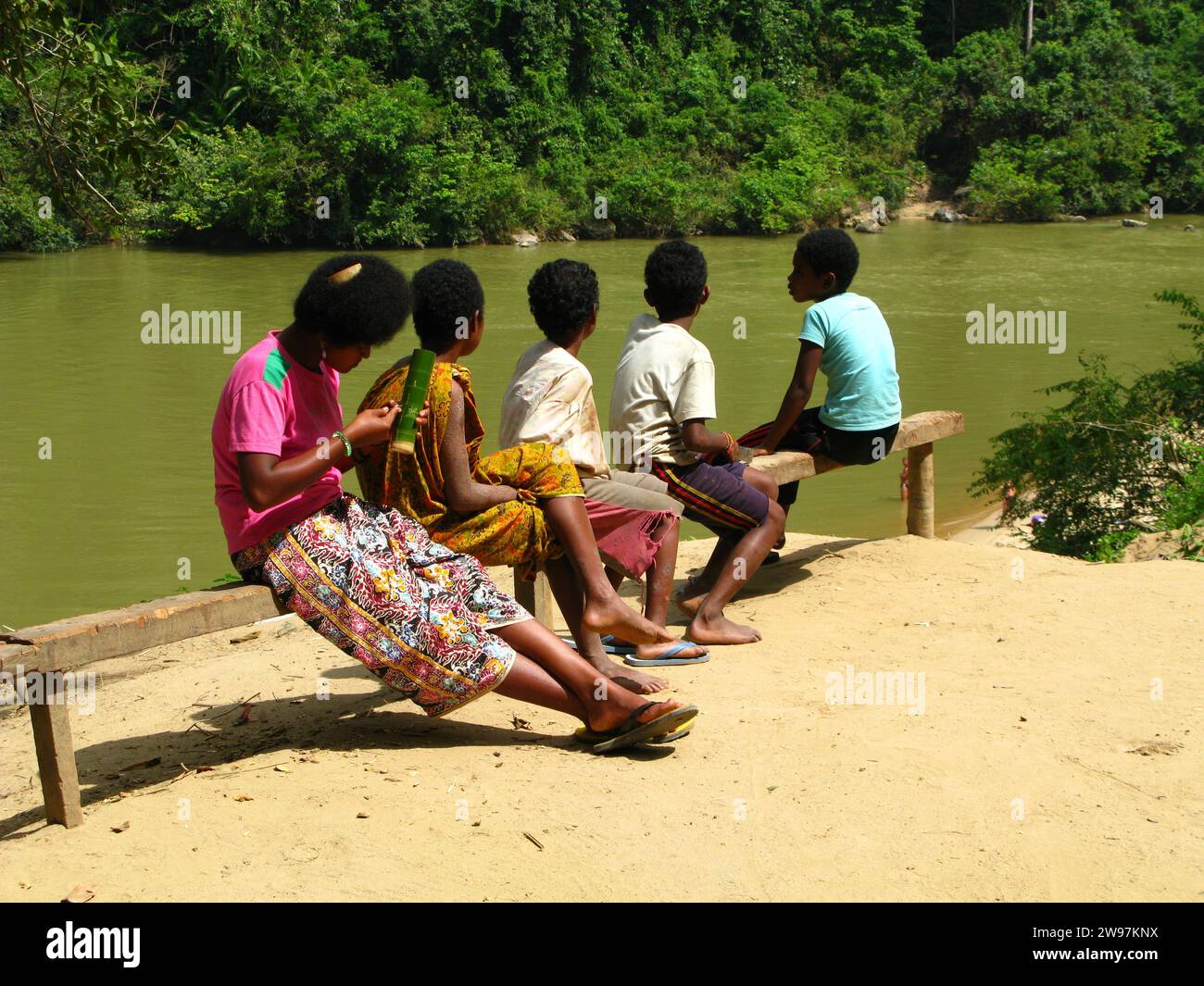 Tribù nel parco nazionale di Taman Negara, Malesia Foto Stock