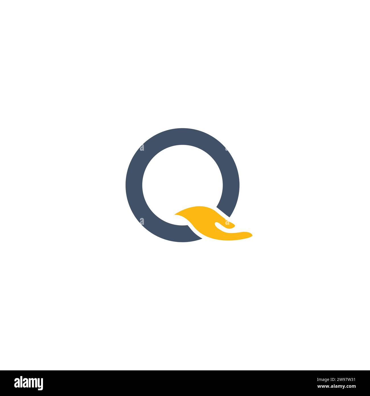 Q Logo mano. Design icona lettera Q Illustrazione Vettoriale