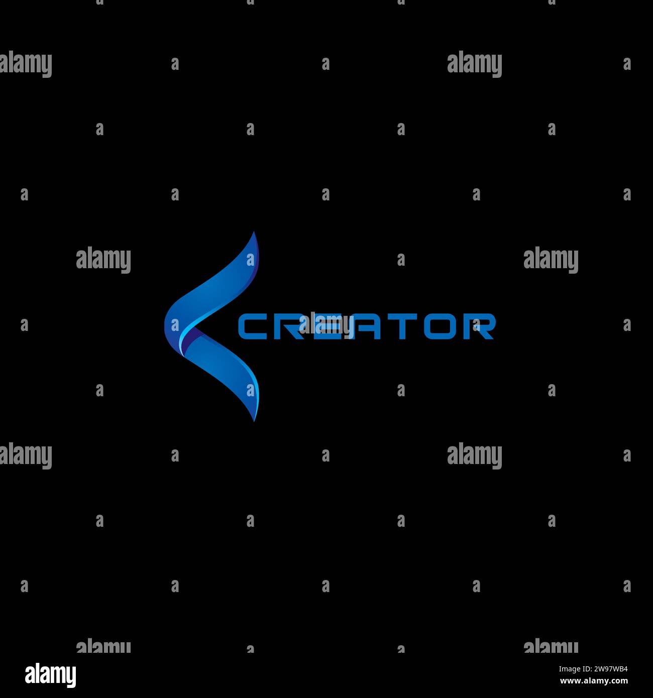 Design del logo del creator. Logo lettera C. Illustrazione Vettoriale