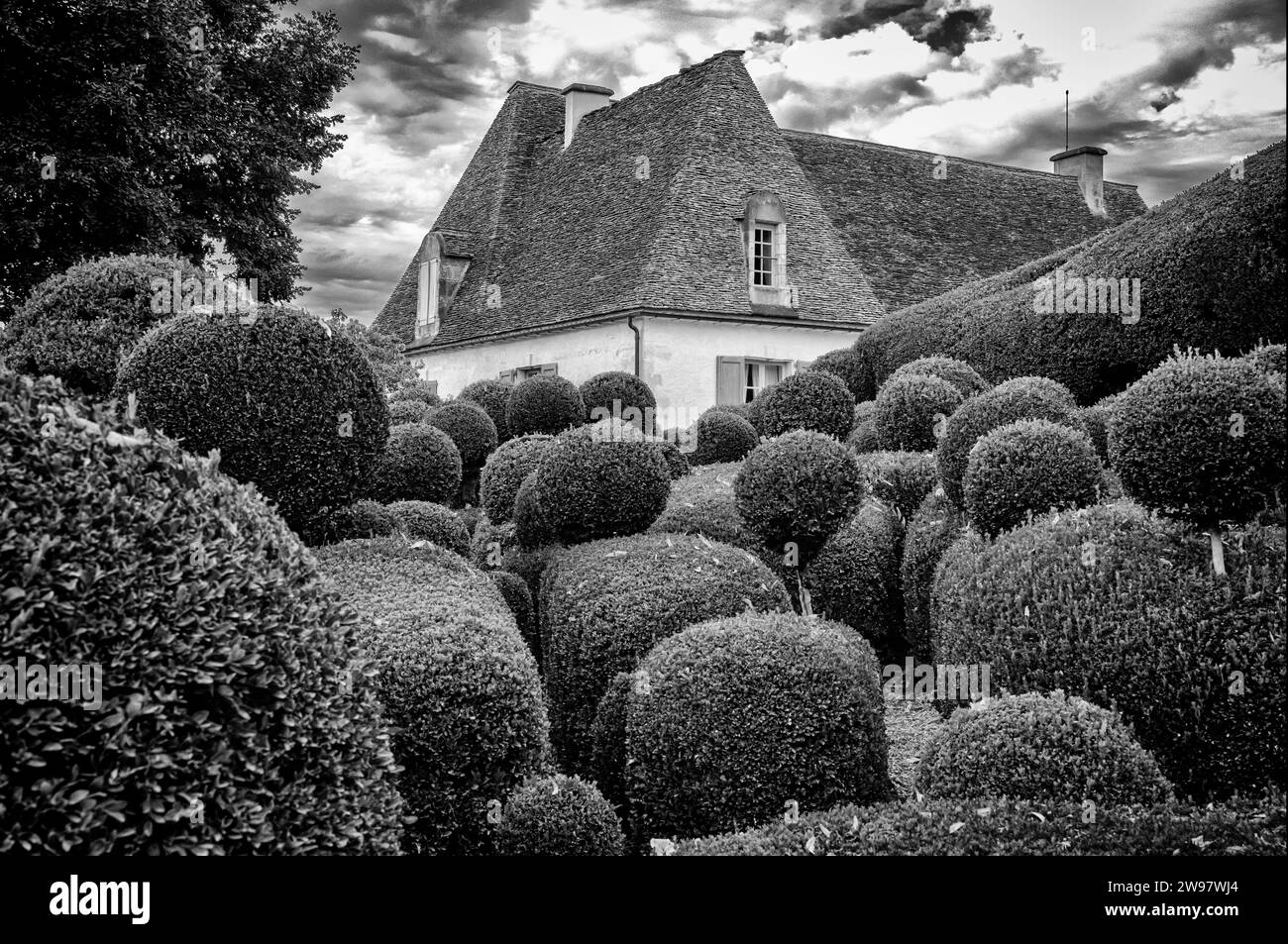 Jardins de Marqueyssac, Vezac, Dordogne, Francia Foto Stock