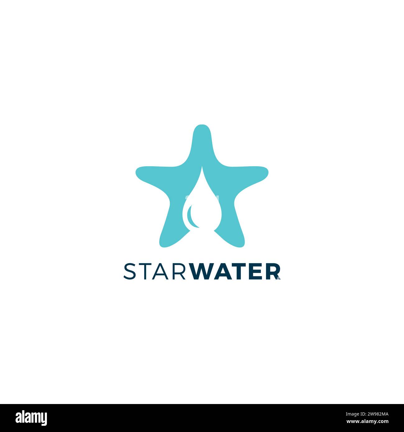 Logo Star Water. Icona a forma di stella Illustrazione Vettoriale