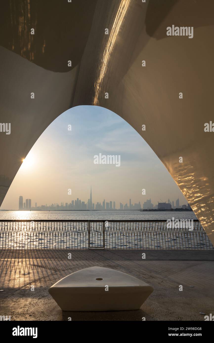 Splendida vista delle attrazioni della città di Dubai Foto Stock