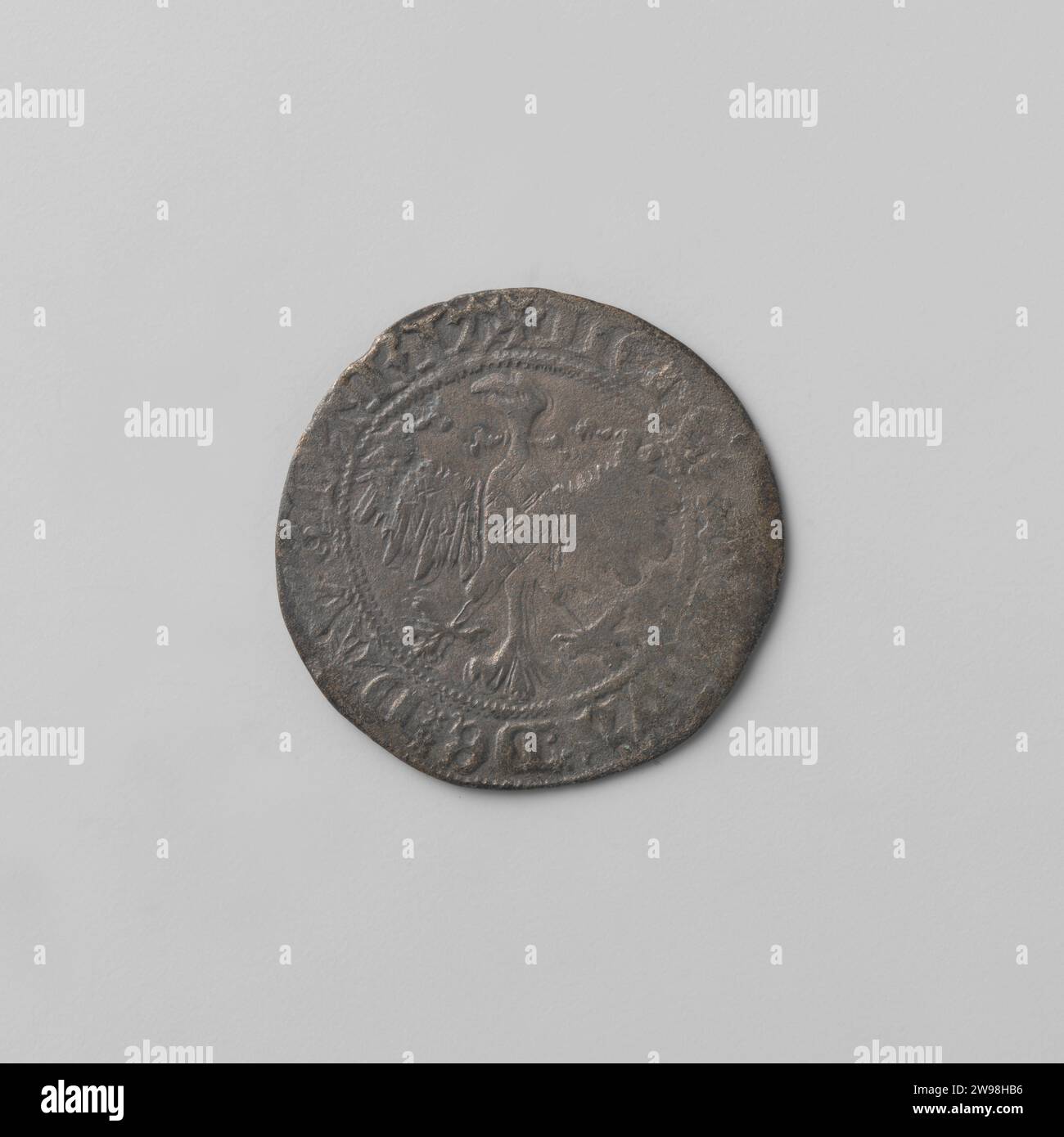 Utrechtse Double Groot of Rudolf van Diepholt, 1433-1455, Rudolf van Diepholt, 1433 - 1455 Coin d'argento. Fronte: Stemma di Diepholt su una croce di lunga durata. Retromarcia: eagle. Deventer argento (metallo) a percussione (lavorazione dei metalli) Foto Stock