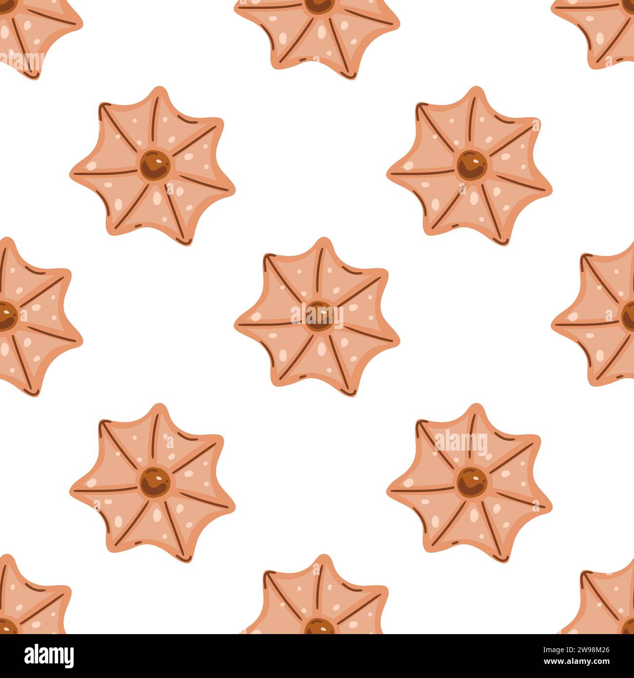 Modello senza cuciture con dolci. Lo schema dei cookie Illustrazione Vettoriale