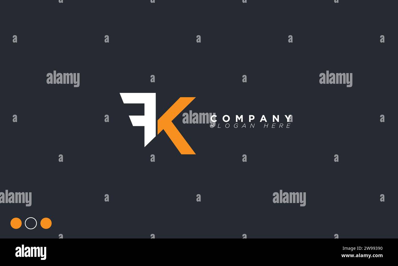 FK lettere alfabetiche iniziali logo monogramma Illustrazione Vettoriale