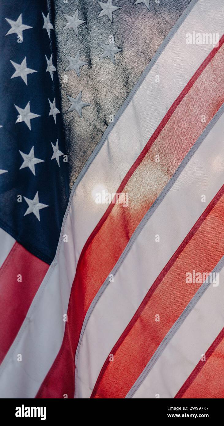 Un'immagine di una luminosa bandiera americana Foto Stock