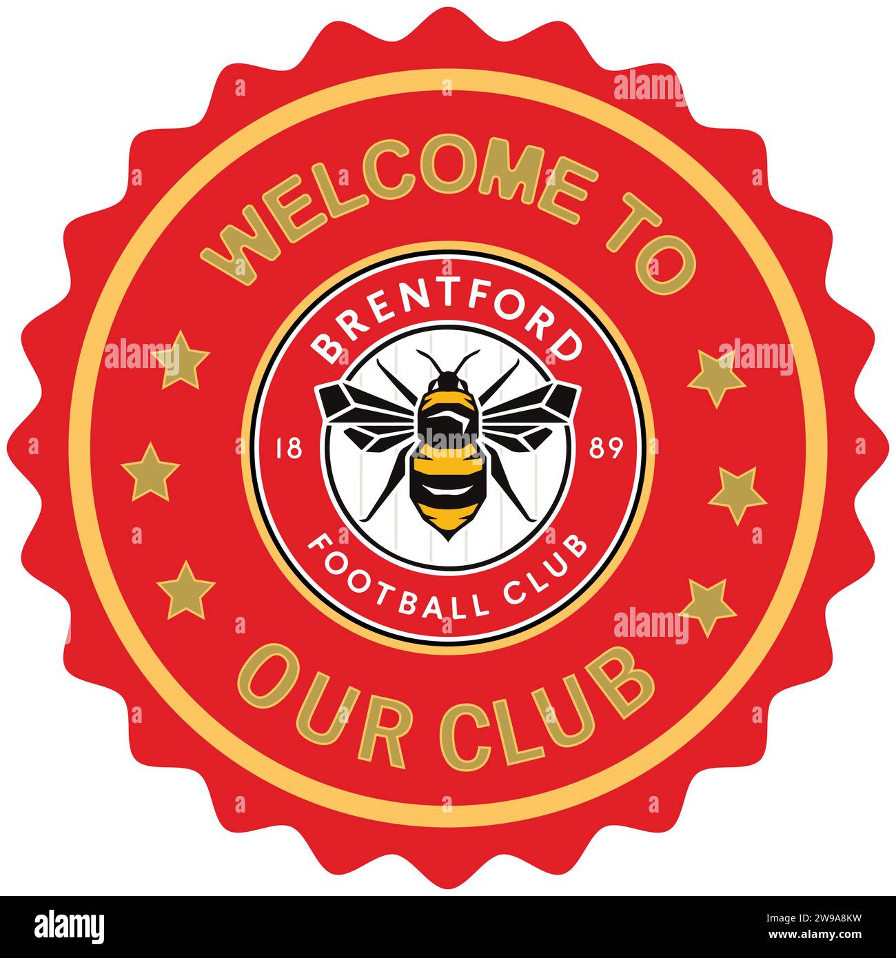 Benvenuti al Brentford FC, il nostro club di calcio professionistico inglese Vector Illustration Abstract Editable image Illustrazione Vettoriale