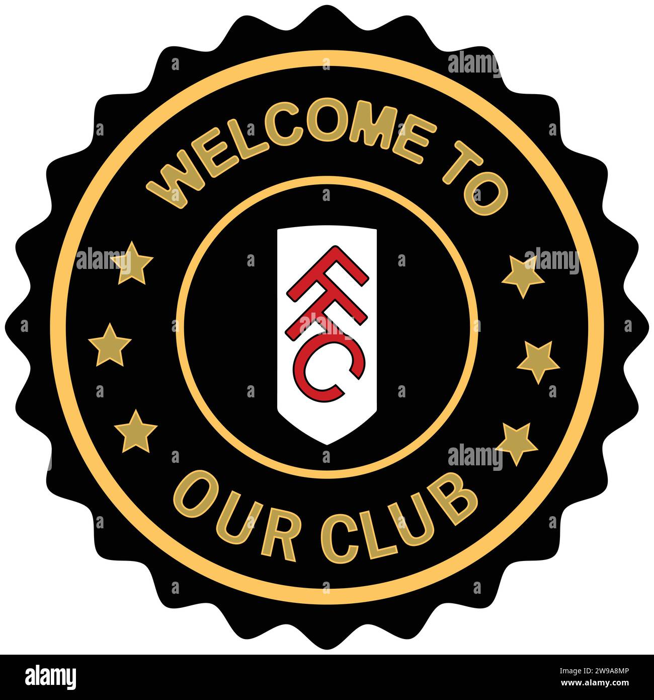 Benvenuti al Fulham FC, il nostro club di calcio professionistico inglese Vector Illustration Abstract Editable image Illustrazione Vettoriale