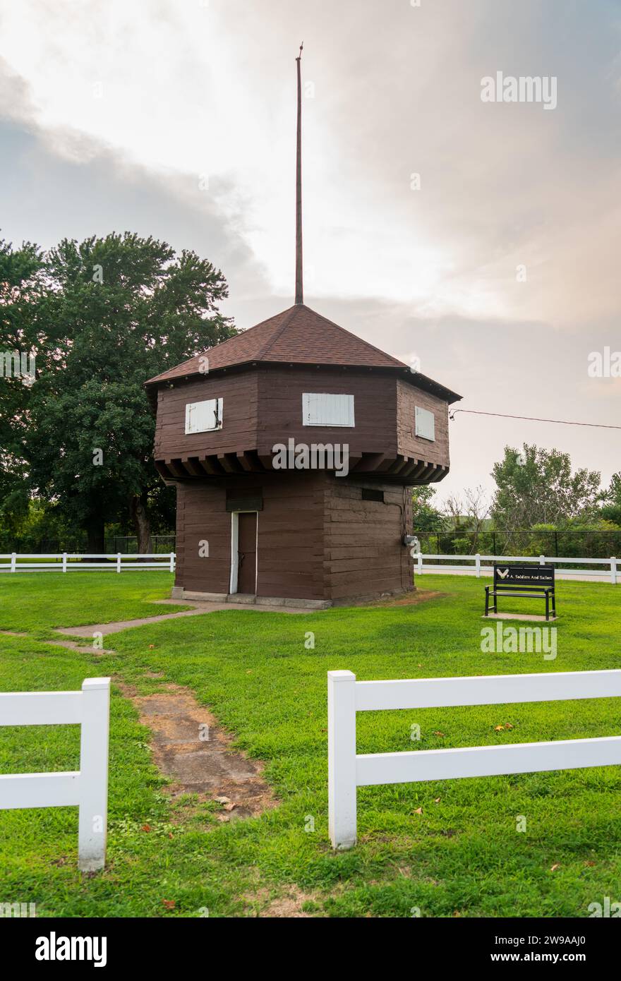 Il Mad Anthony Wayne Blockhouse a Erie, Pennsylvania Foto Stock