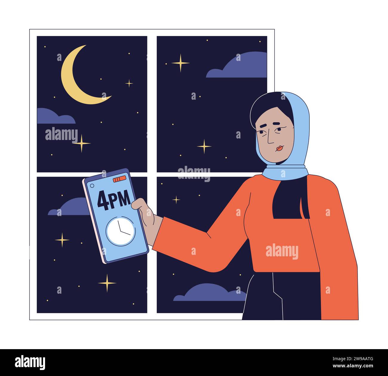 Nei giorni bui invernali, le illustrazioni dei cartoni animati con la linea della depressione sono piatte Illustrazione Vettoriale