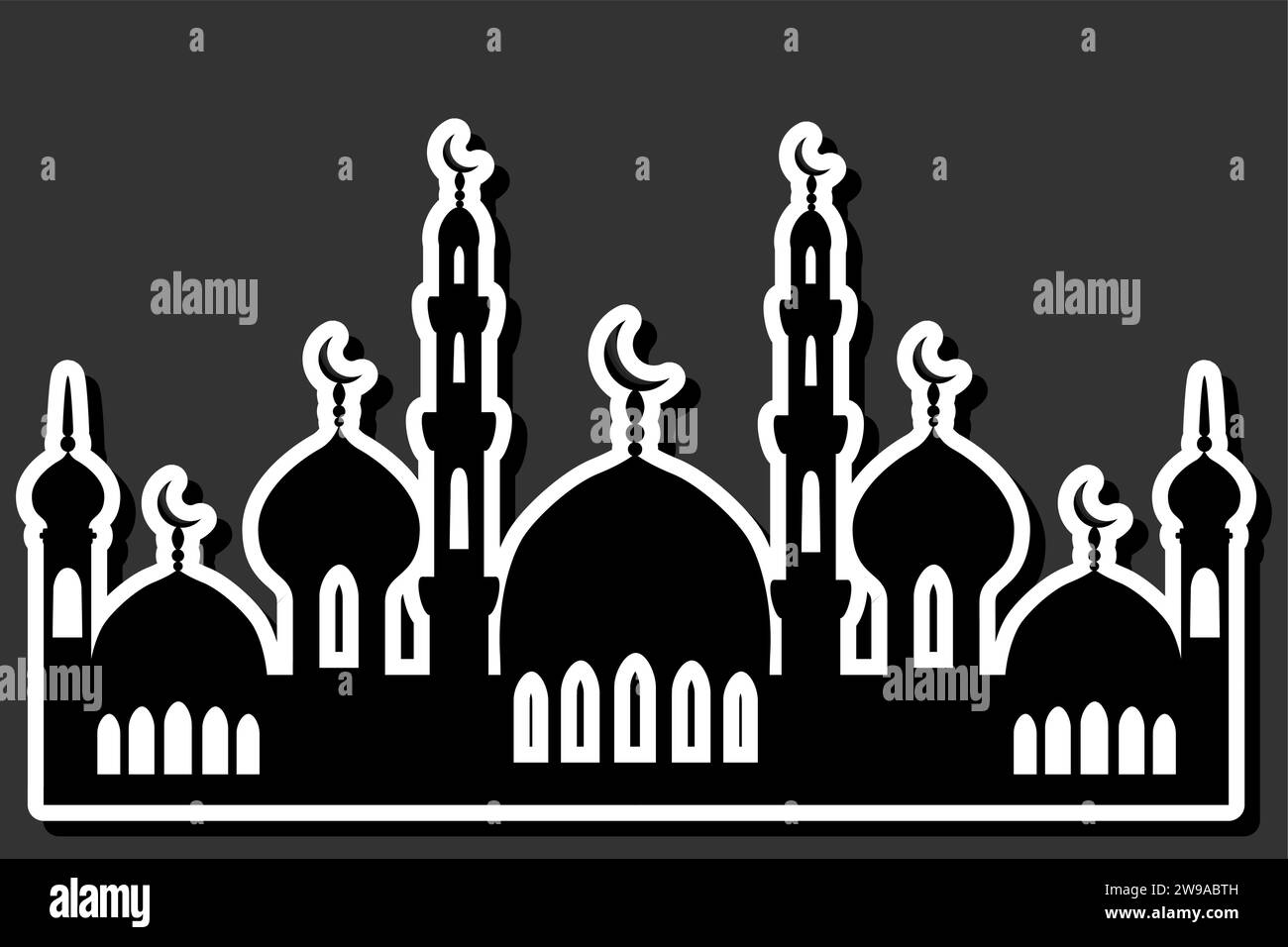 Splendida illustrazione a colori sul tema delle festività annuali del Ramadan Illustrazione Vettoriale