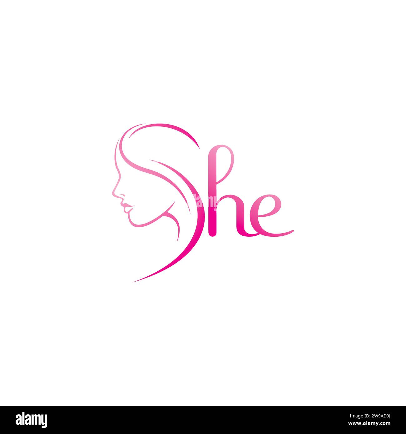 Logo She. Logo Salon. Logo cosmetico Illustrazione Vettoriale