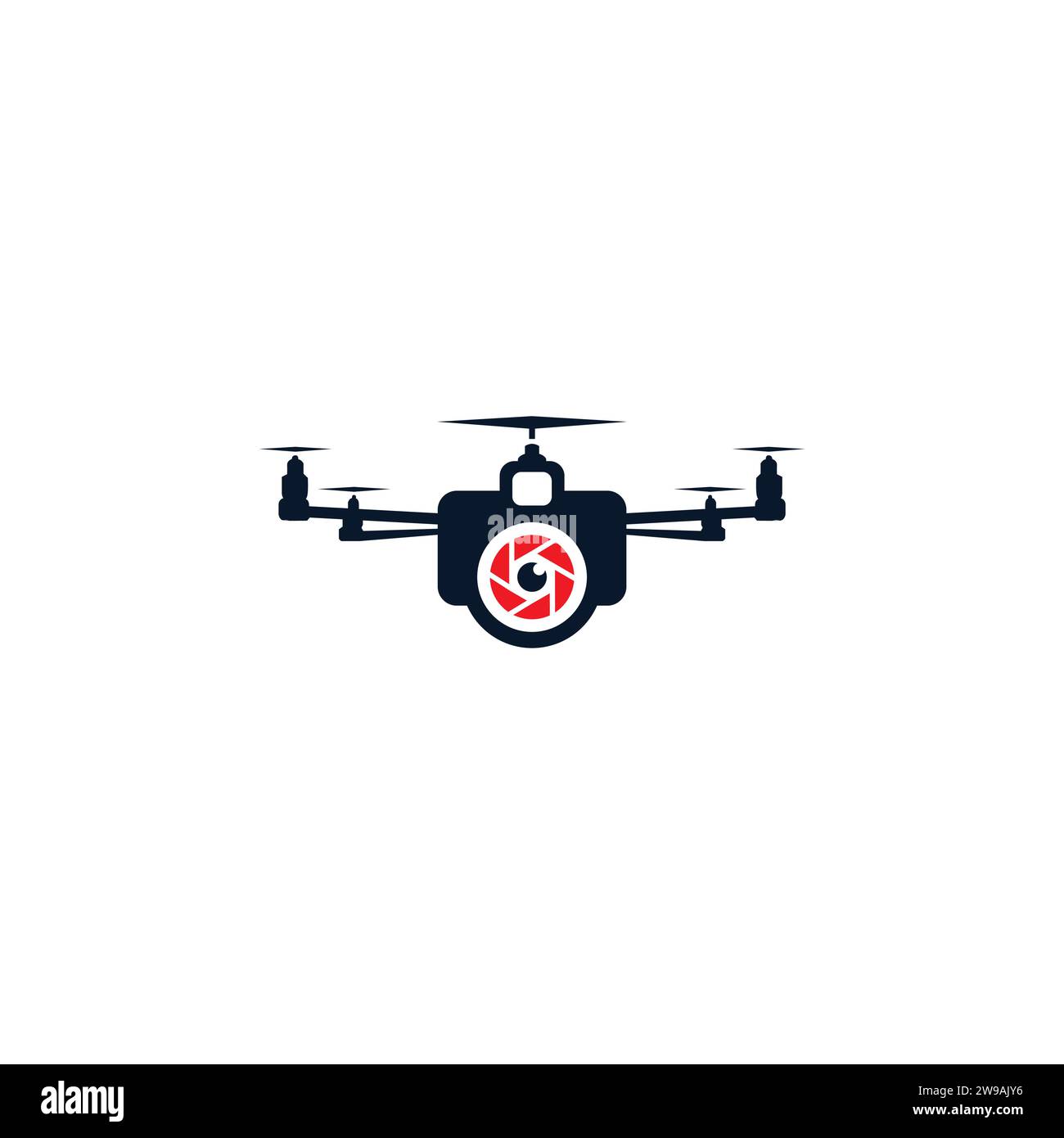 Design semplice del logo del drone. Vettore icona drone Illustrazione Vettoriale