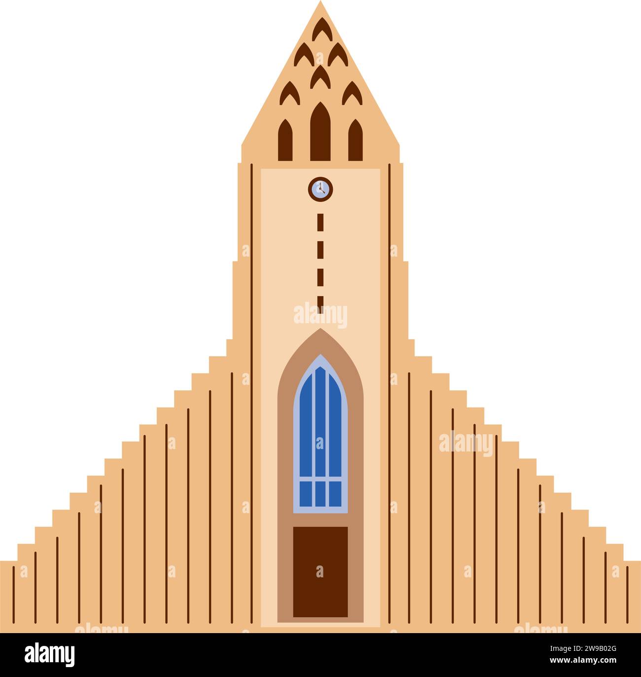 islanda, chiesa di hallgrimskirkja Illustrazione Vettoriale