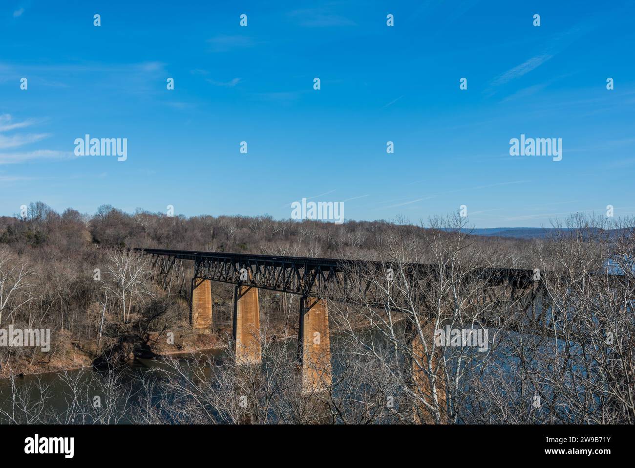 Ponte ferroviario sul fiume Potomac, Shepherdstown West Virginia USA Foto Stock