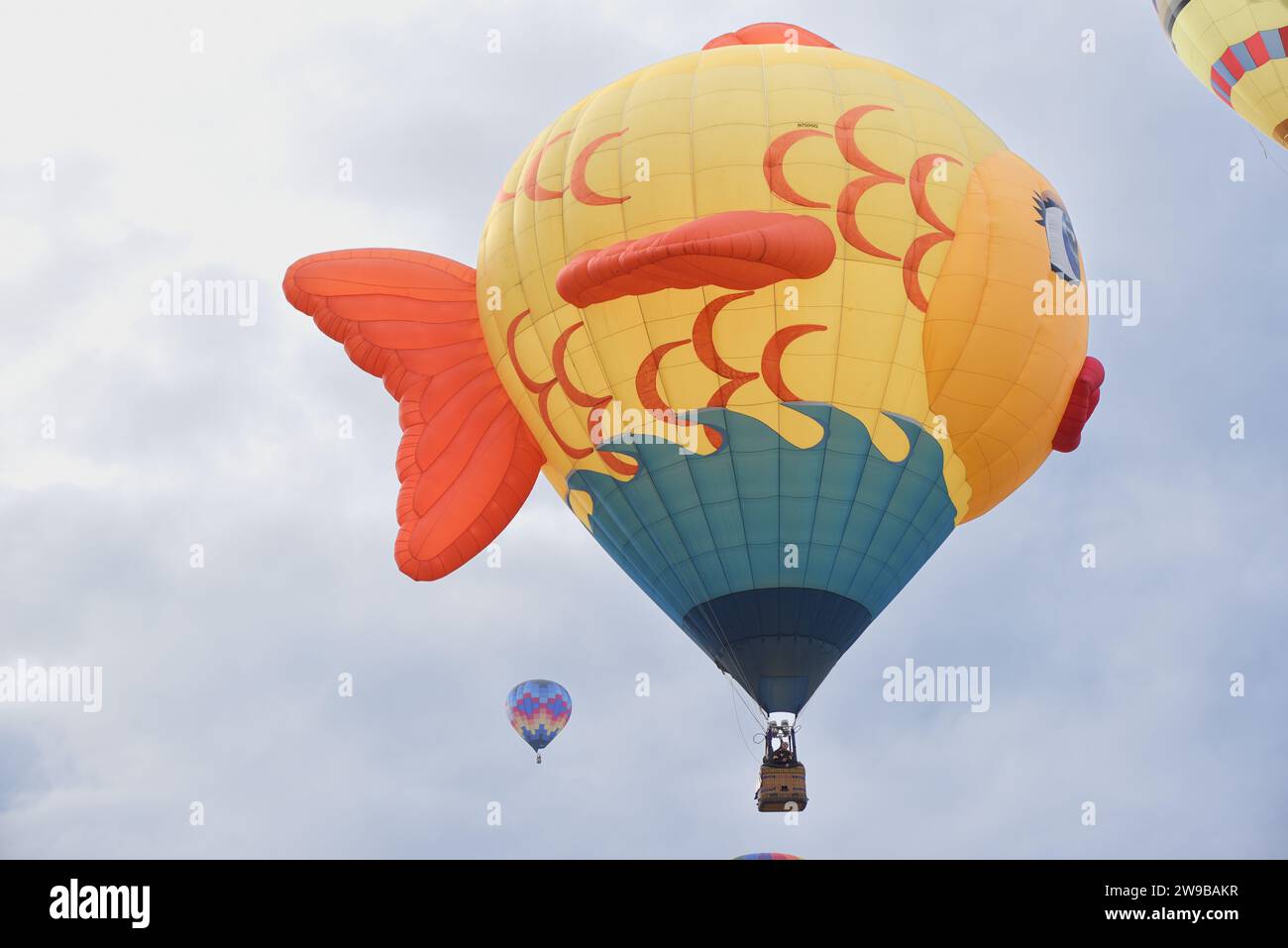 Mongolfiere arcobaleno alla festa internazionale delle mongolfiere di albuquerque Foto Stock