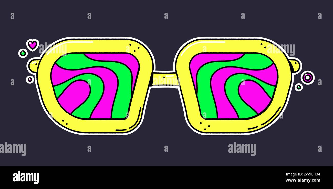 Occhiali in stile boho Hippy. Illustrazione Vettoriale