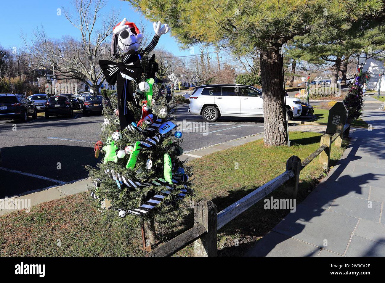 Concorso sull'albero di Natale Stony Brook Village Long Island NY Foto Stock