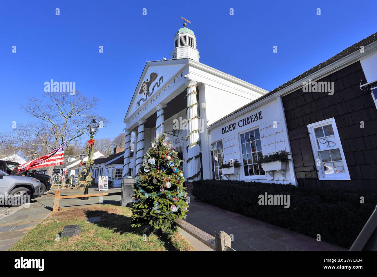 Concorso sull'albero di Natale Stony Brook Village Long Island NY Foto Stock