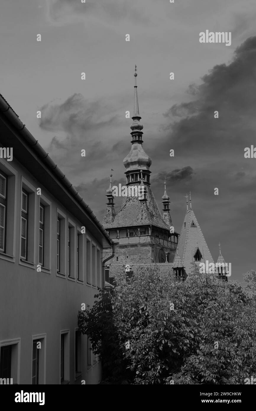 Sighisoara, B&N Foto Stock