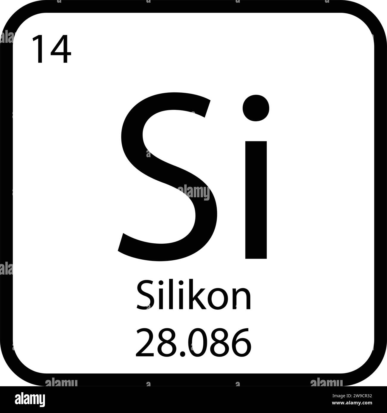 Disegno illustrativo vektor icona atomo Silikon Illustrazione Vettoriale