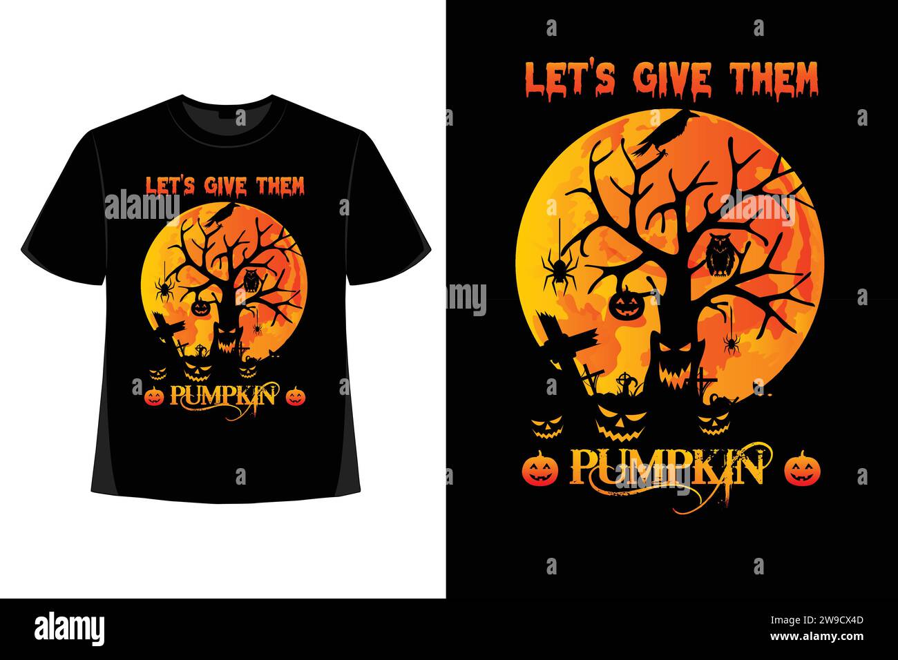 Maglietta di Halloween, giorno di halloween, spettrale, divertente scheletro, zucca, vector, stagione spettrale, sublimazione, design, horror, design della t-shirt. Illustrazione Vettoriale