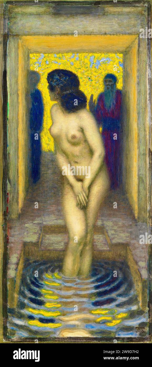 Franz von Stuck - Susanna Bathing - c1913 Foto Stock