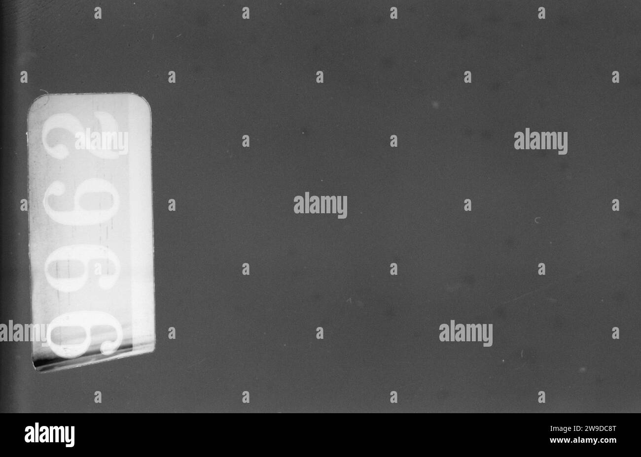 Real 400 ISO sfondo di scansione a grana di pellicola in bianco e nero con etichetta Foto Stock