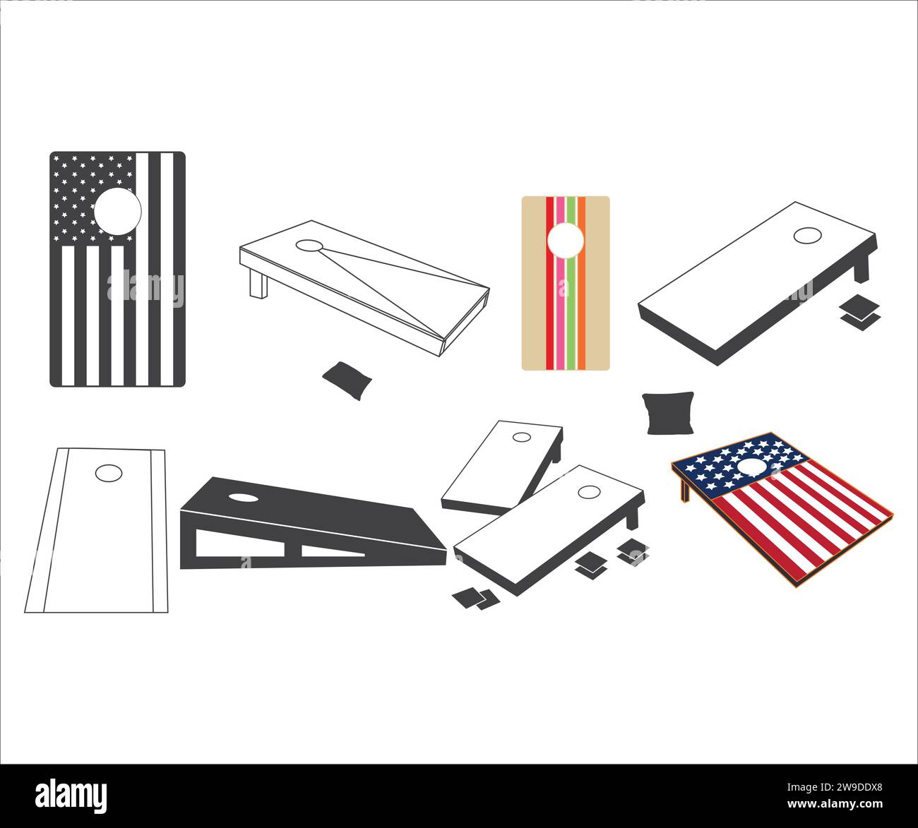Tavole Cornhole, silhouette Cornhole, Cornhole Playing svg, Cornhole Game, Cornhole board, Cornhole, Cornhole board, Cornhole playing Illustrazione Vettoriale