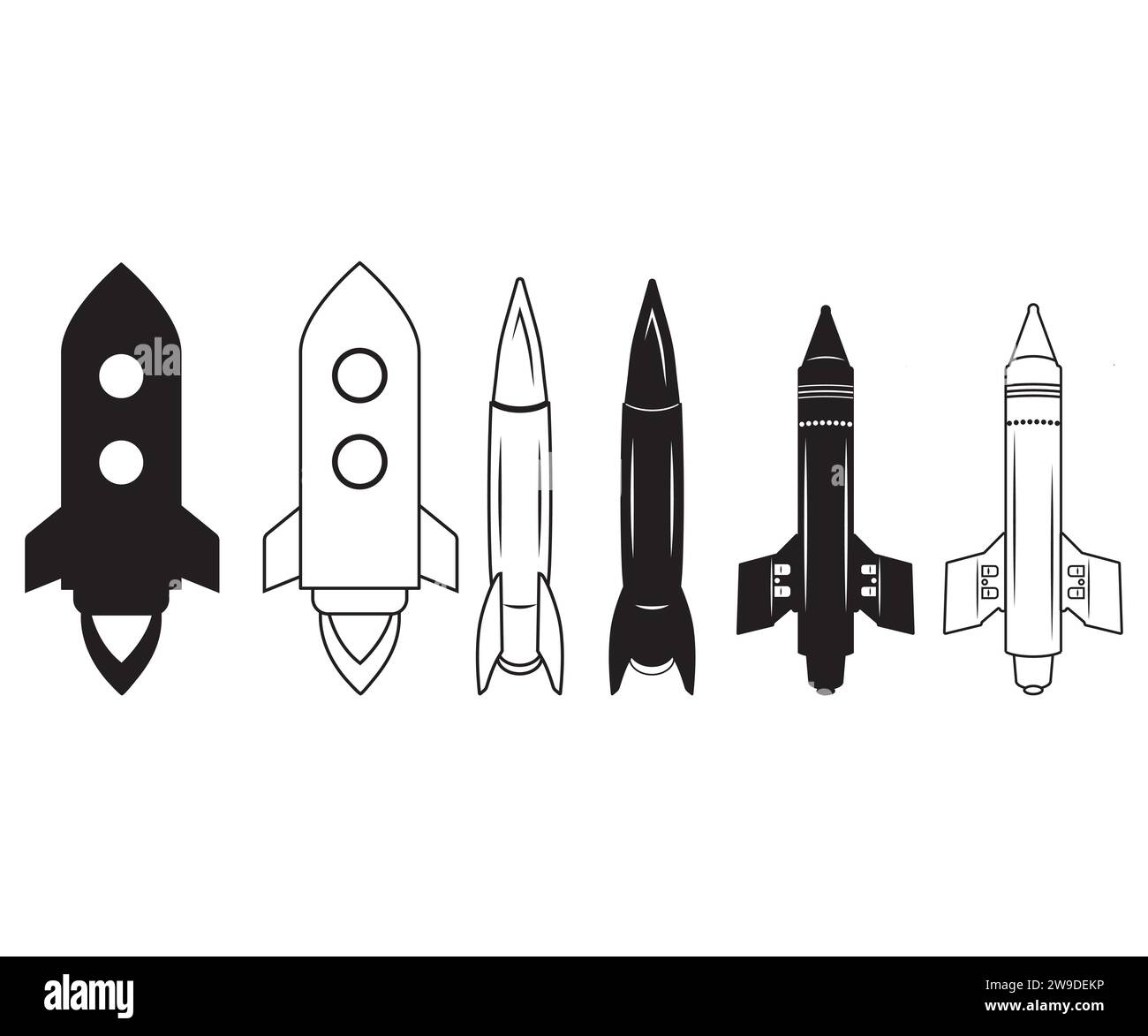 Rocket Vector, Rocket Clipart, Spaceship Outline, Rocket Clipart, Mid Century Vintage Rockets, Rocket Ship, Space Illustrazione Vettoriale
