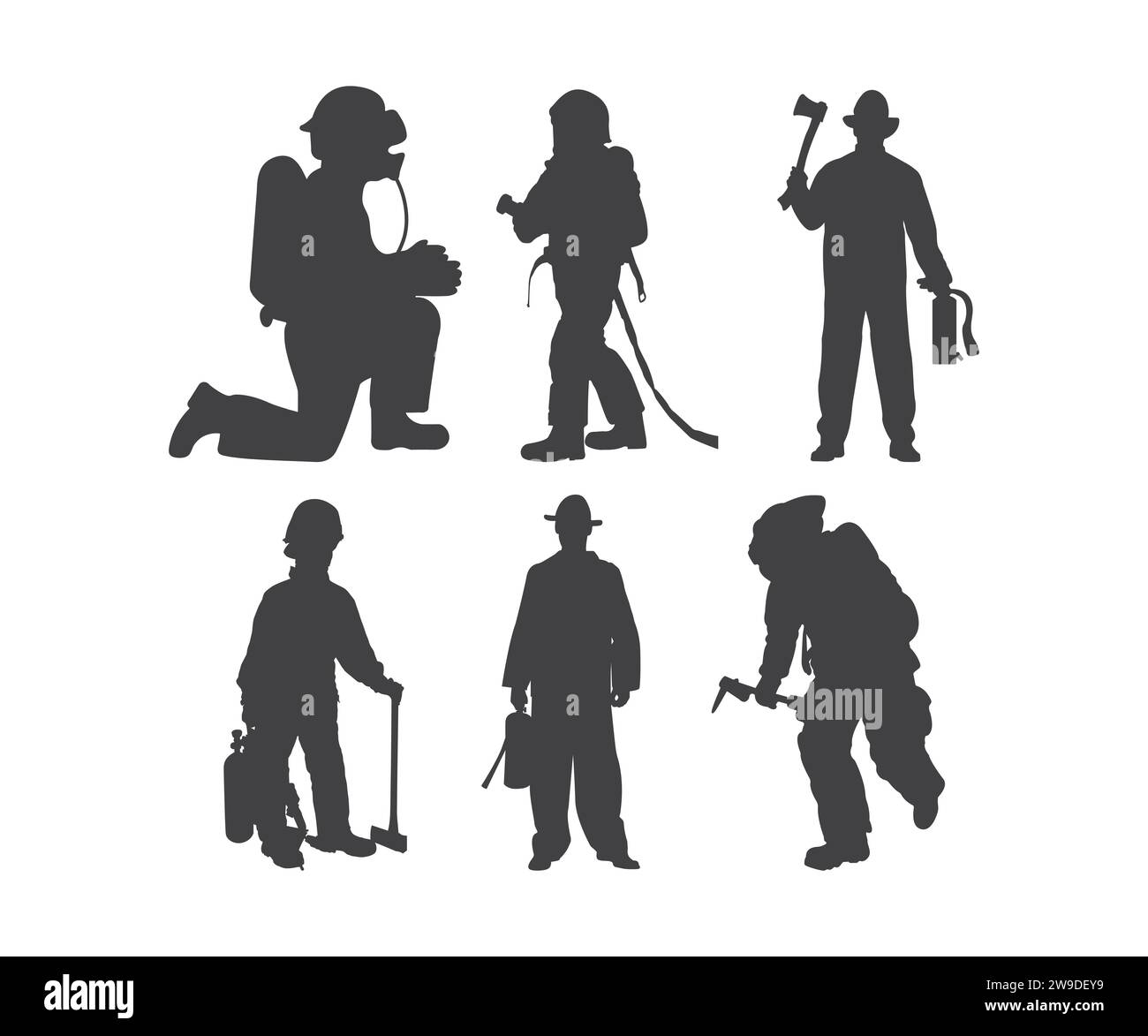 Fire Fighter Vector, sagoma Fire Fighter, strumento Firefighter, Fireman, Firefighter SVG Bundle, pompiere Illustrazione Vettoriale