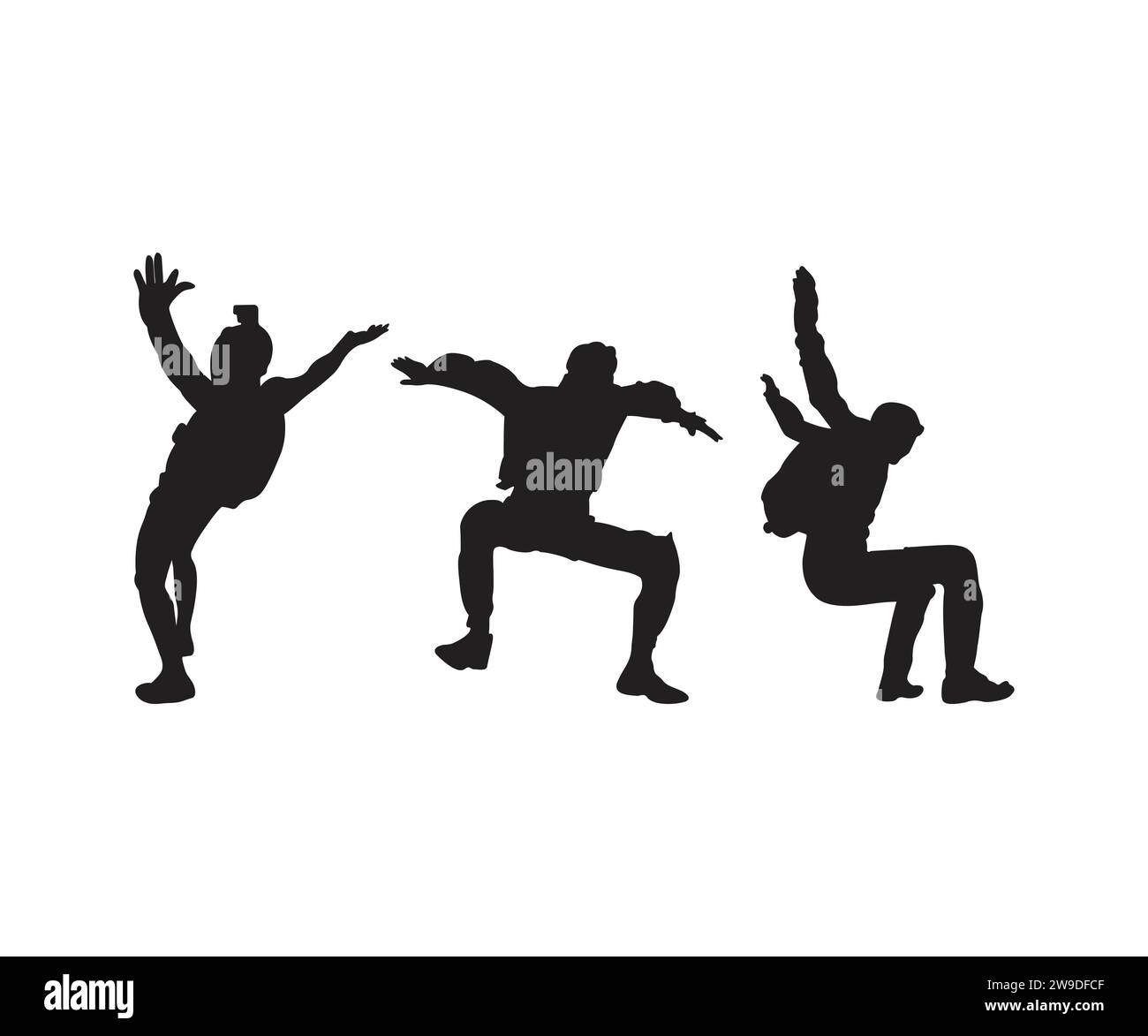 Sky Diving, paracadutismo, paracadutismo, silhouette Sky Diving, pacchetto Sky Diving, salto con paracadute Illustrazione Vettoriale