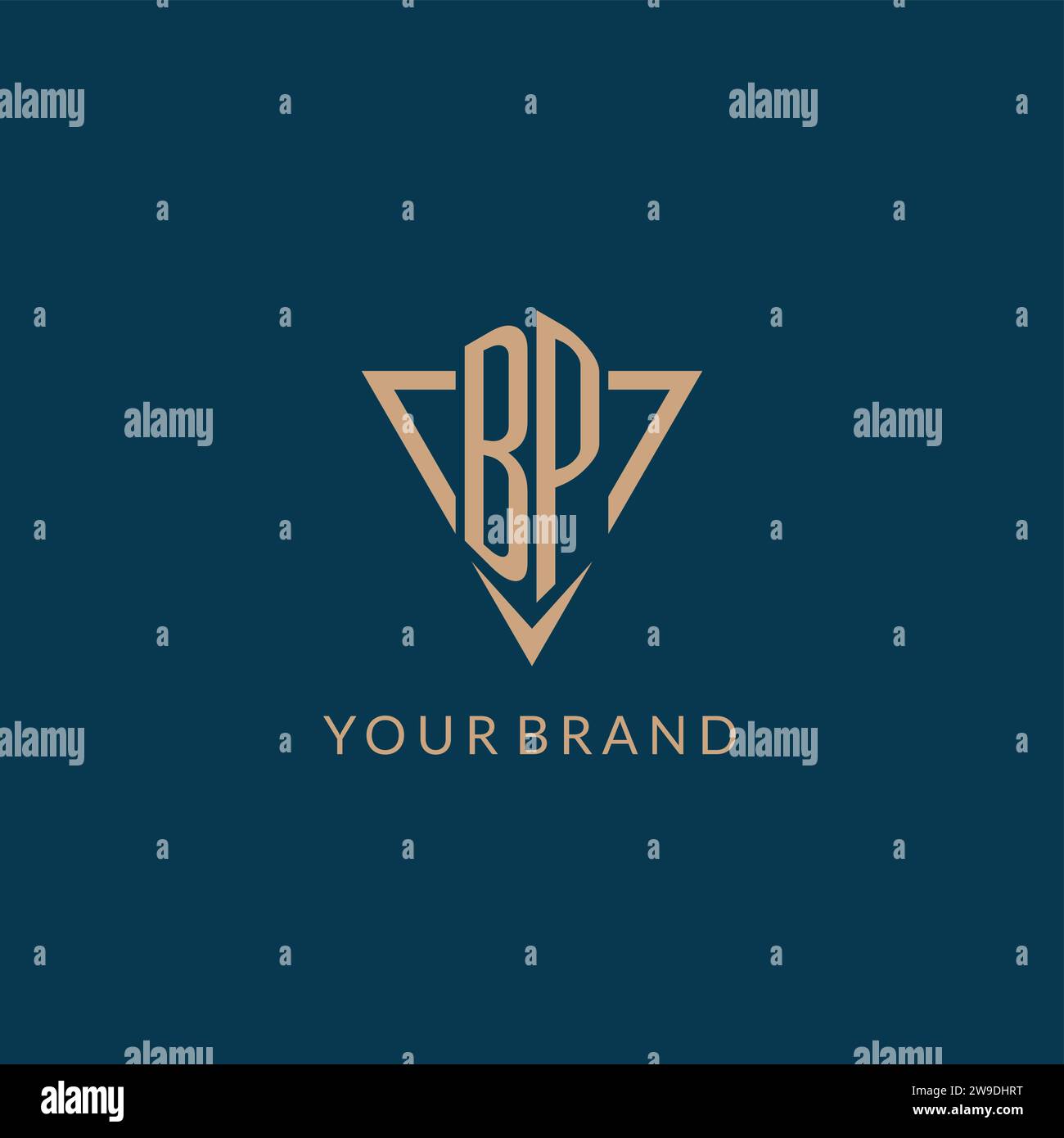 Iniziali del logo BP a forma di triangolo, design creativo del logo grafica vettoriale Illustrazione Vettoriale