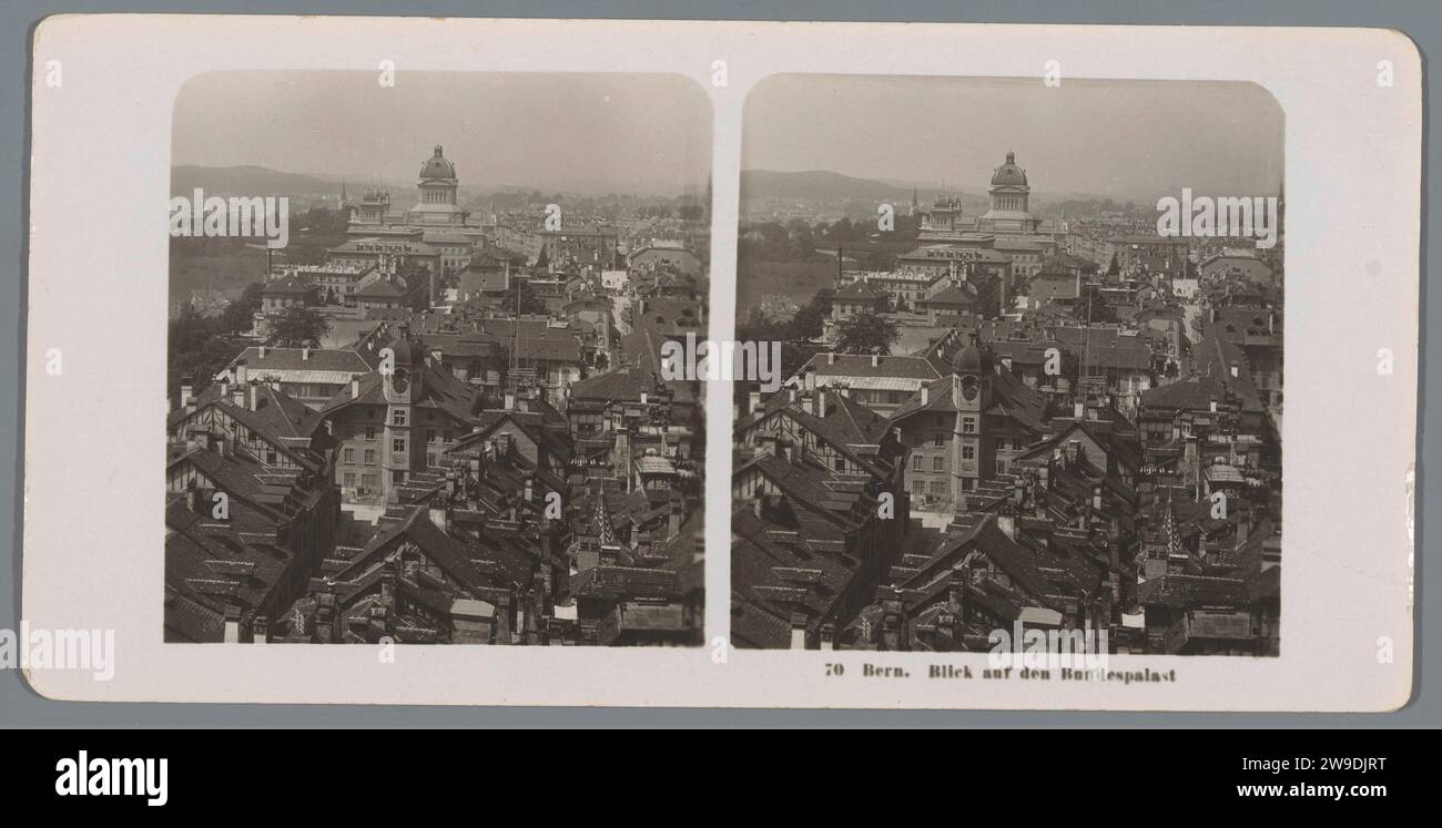 Telic OP Bern, New Photographic Society, 1906 stereografo Berna cartone. Supporto fotografico stampa in argento gelatina vista città in generale; 'veduta' Berna Foto Stock