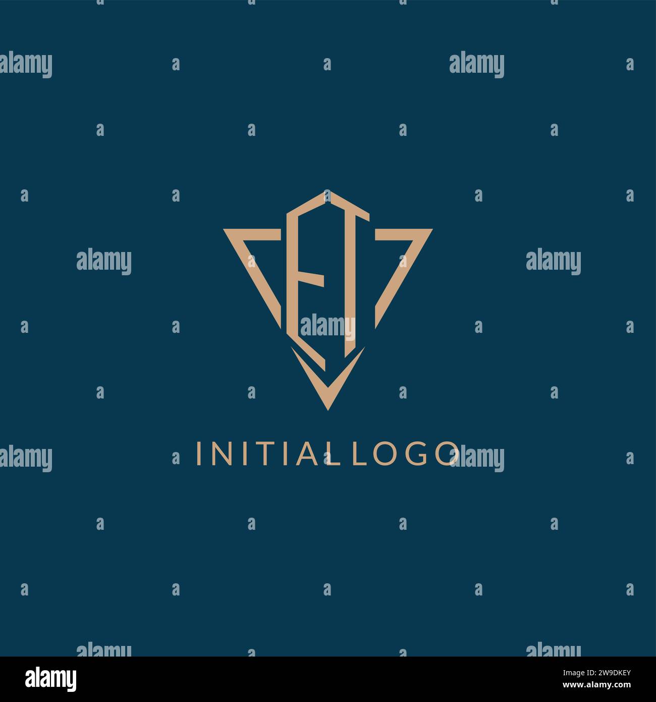 Iniziali del logo ET stile a triangolo, grafica vettoriale creativa del logo Illustrazione Vettoriale