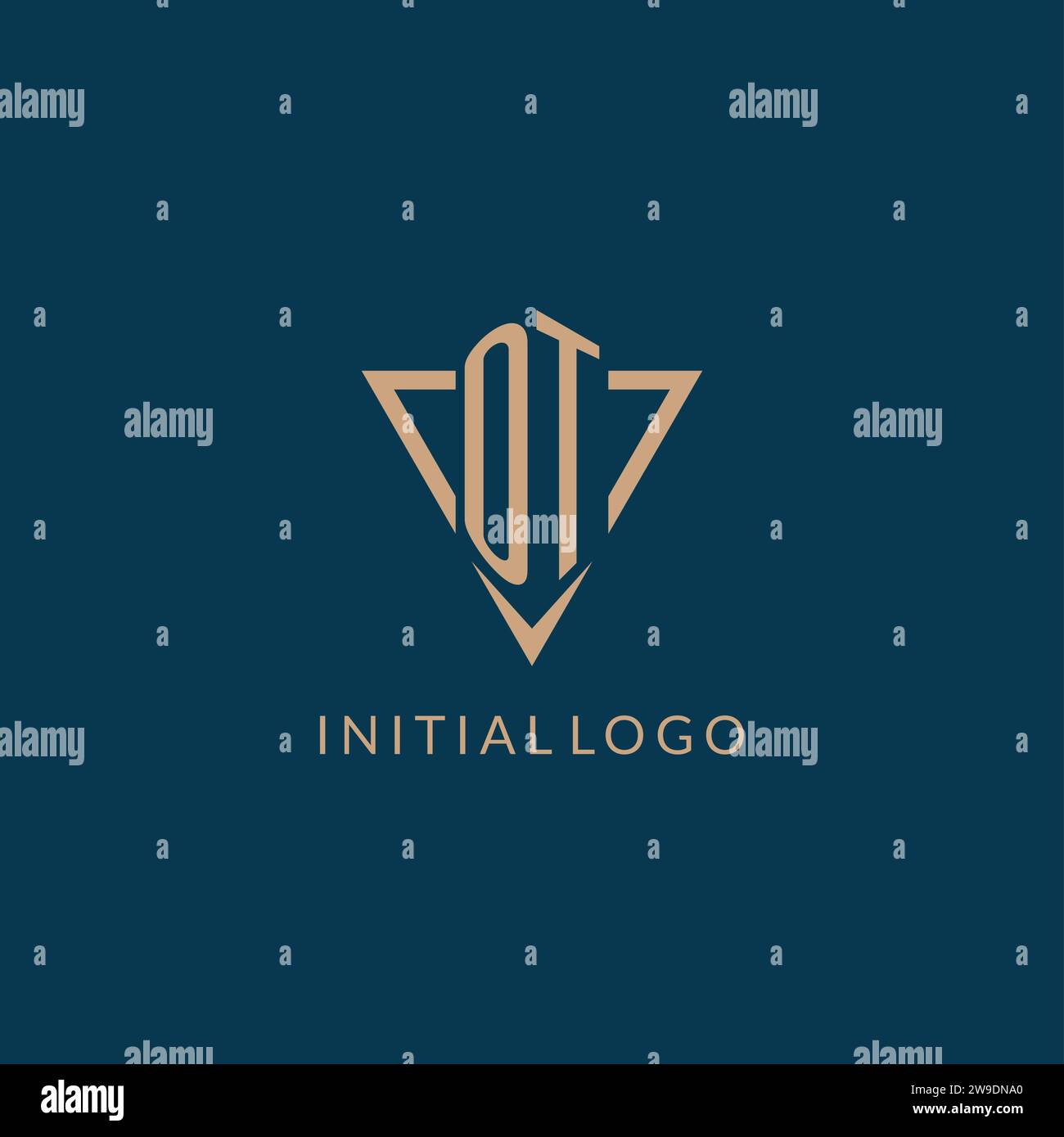 Iniziali del logo OT stile a triangolo, logo creativo grafico vettoriale Illustrazione Vettoriale