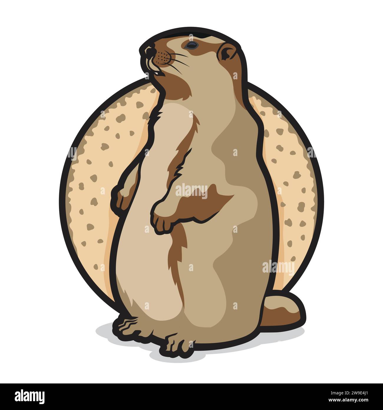 Marmot Prairie Dogs illustrazione vettore animale carino dell'Himalaya Illustrazione Vettoriale