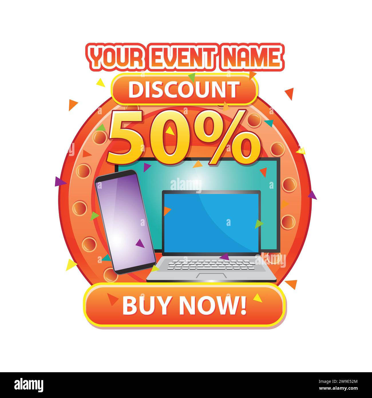 Sconto promozionale Big Flash sale Circle Design Illustrazione Vettoriale