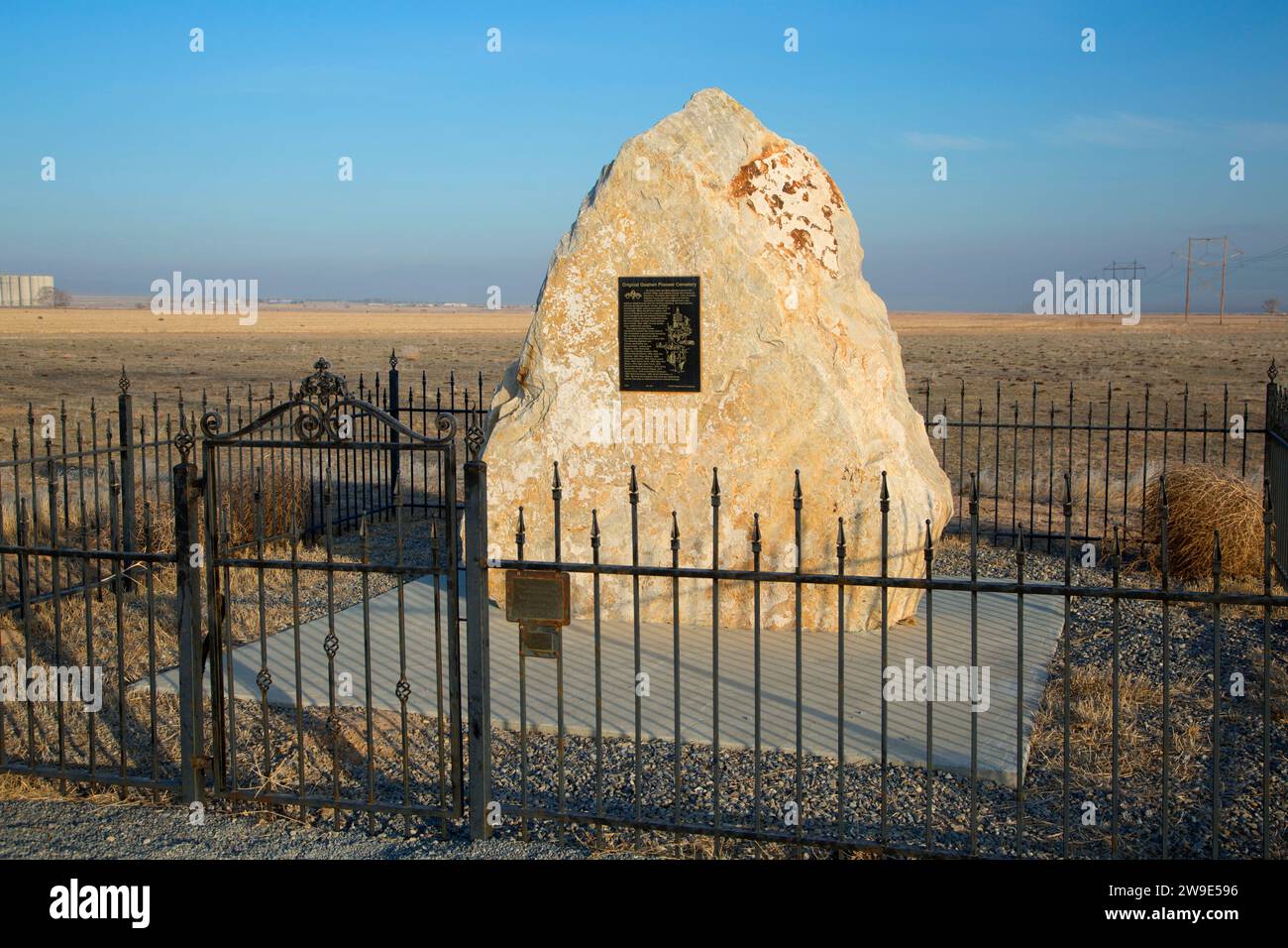 Goshen Pioneer Cemetery marker, Utah County Foto Stock