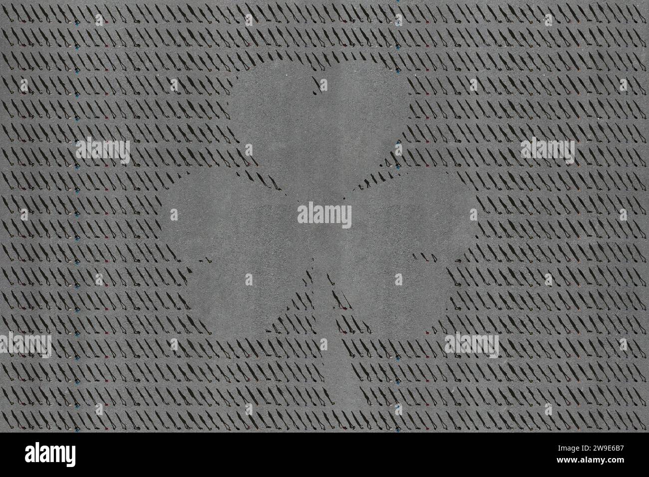 Vista aerea di uno shamrock come simbolo del popolo irlandese, delle tradizioni irlandesi e del giorno di San Patrizio Foto Stock