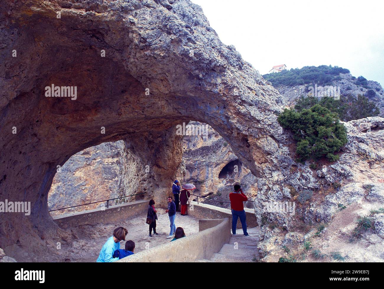 Punto panoramico di Ventano del Diablo. Riserva naturale Serrania de Cuenca, provincia di Cuenca, Castilla la Mancha, Spagna. Foto Stock