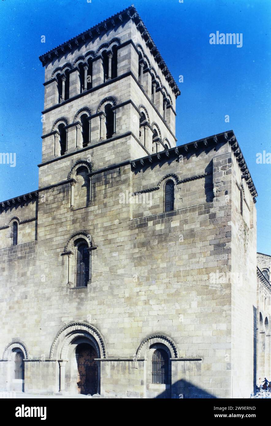 Issoire, Francia. Abbazia di Saint-Austremoine di Issoire, 12 secolo. Westwork Foto Stock