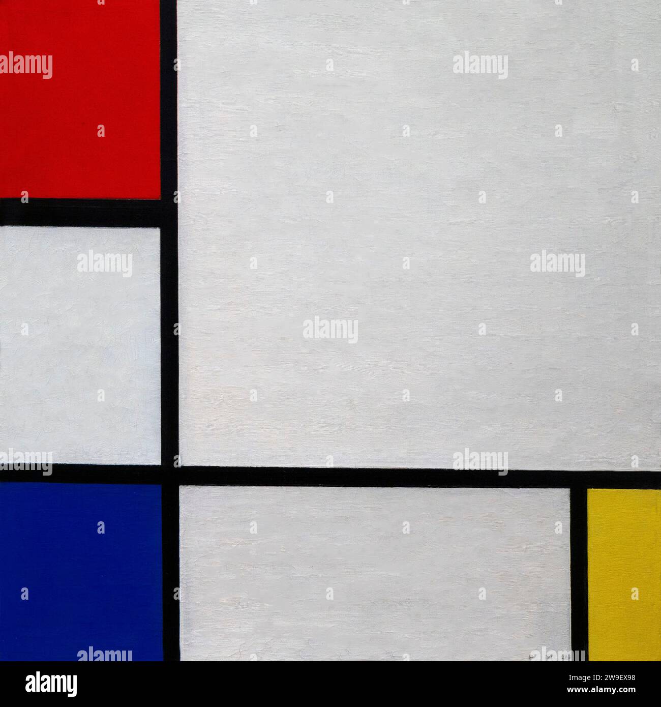 mondrian composizione con rosso giallo e blu