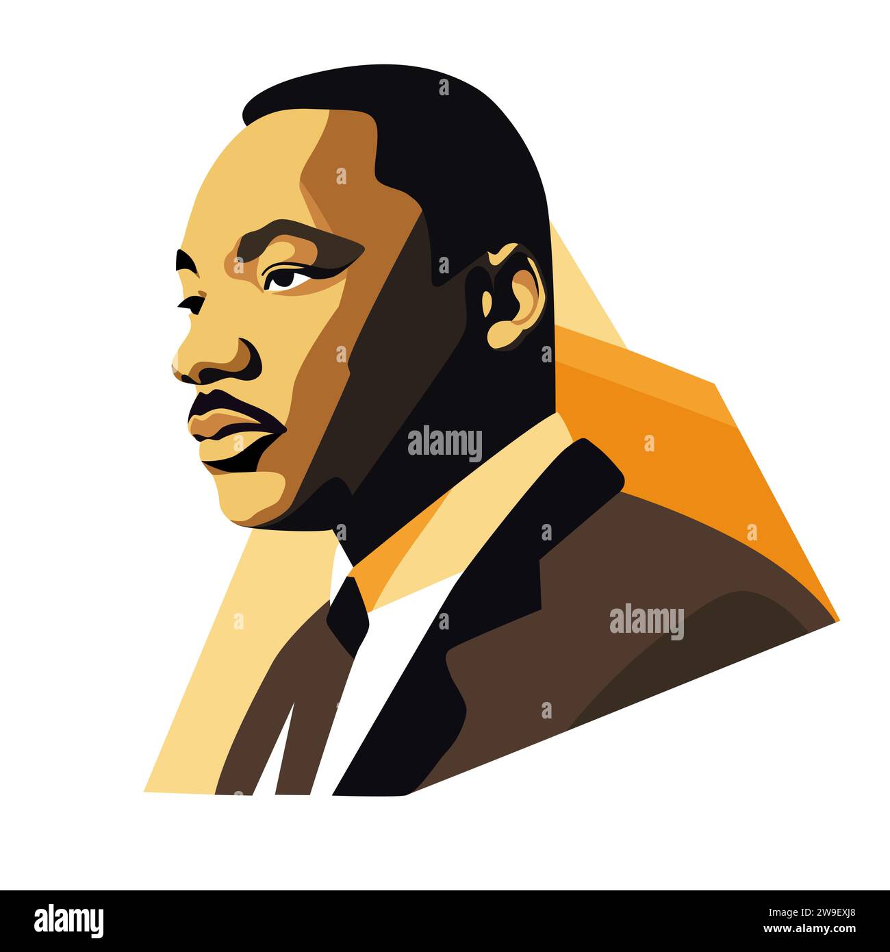 Martin Luther King Jr. Design della scheda giorno. Ritratto MLK Day Illustrazione Vettoriale