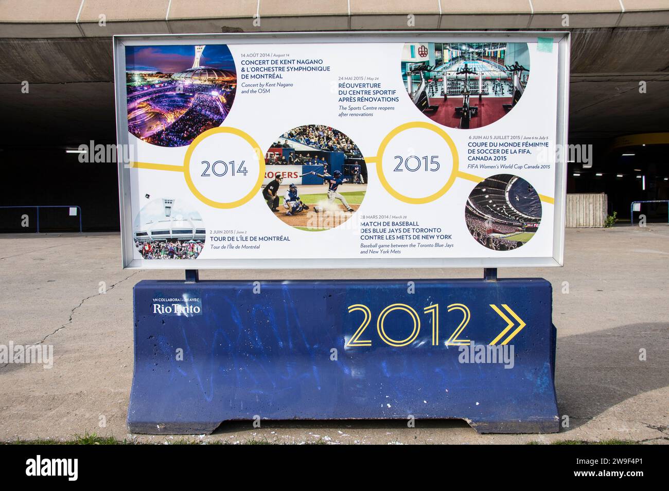 2014 - 2015 Storia dello Stadio Olimpico a Montreal, Quebec, Canada Foto Stock