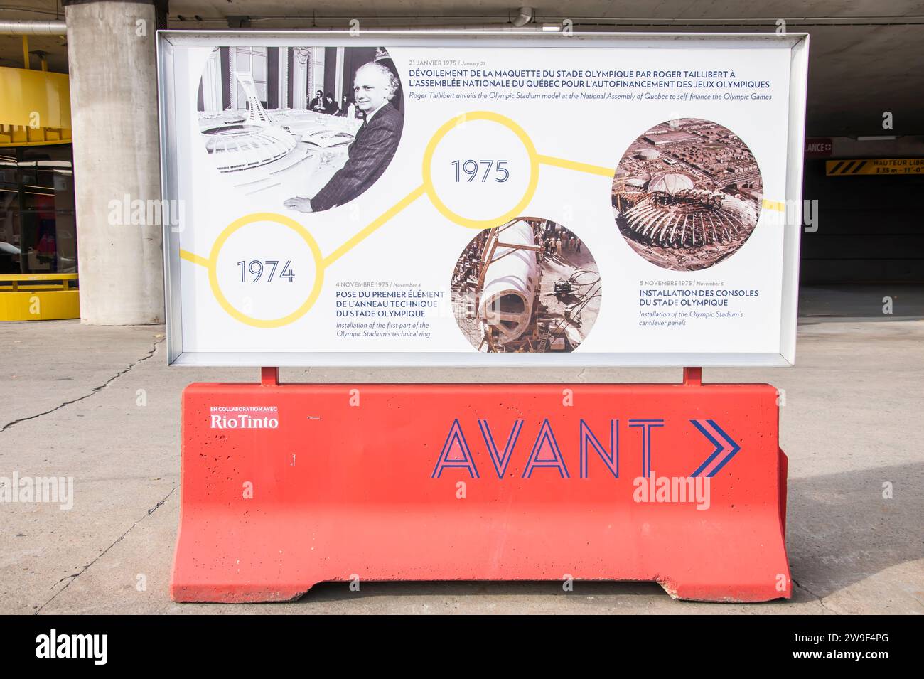 1974 - 1975 Storia dello Stadio Olimpico a Montreal, Quebec, Canada Foto Stock
