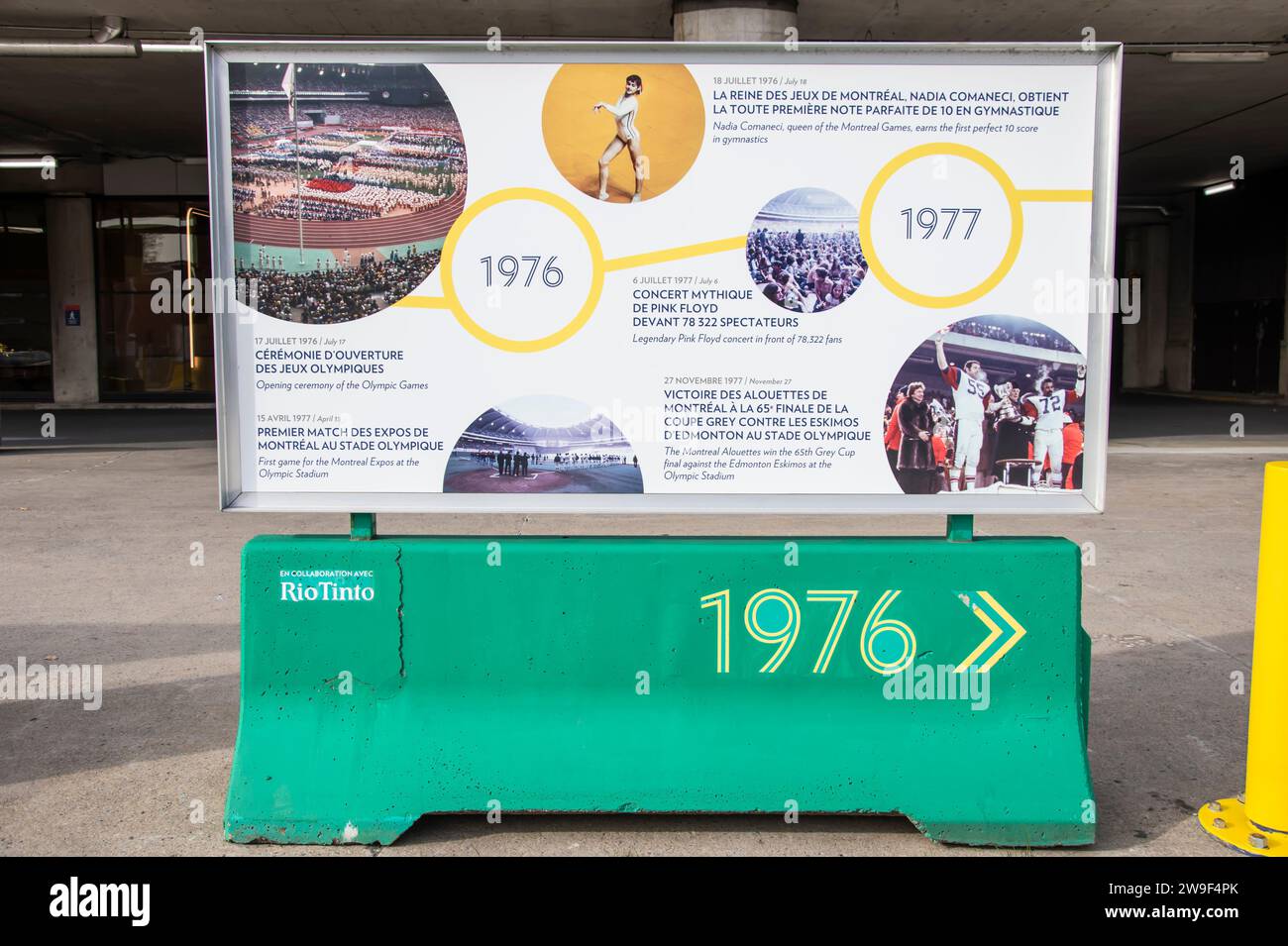 1976 - 1977 Storia dello Stadio Olimpico a Montreal, Quebec, Canada Foto Stock